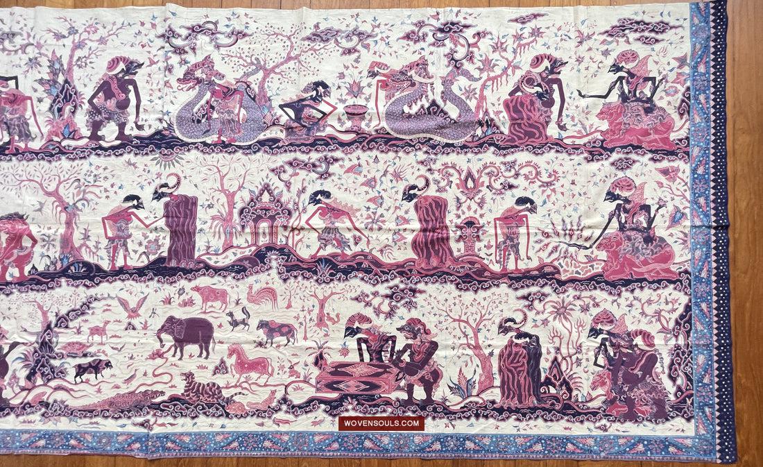 1750 Indonesian Hindu Art Batik Tulis - Mahabharat - Pandava with Shiva - Ujian Pandewa