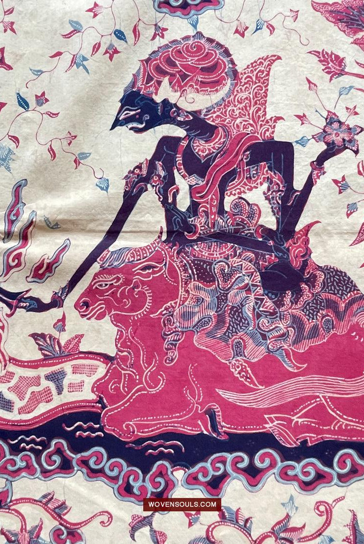 1750 Indonesische Hindu-Kunst Batik Tulis – Mahabharat – Pandava mit Shiva – Ujian Pandewa