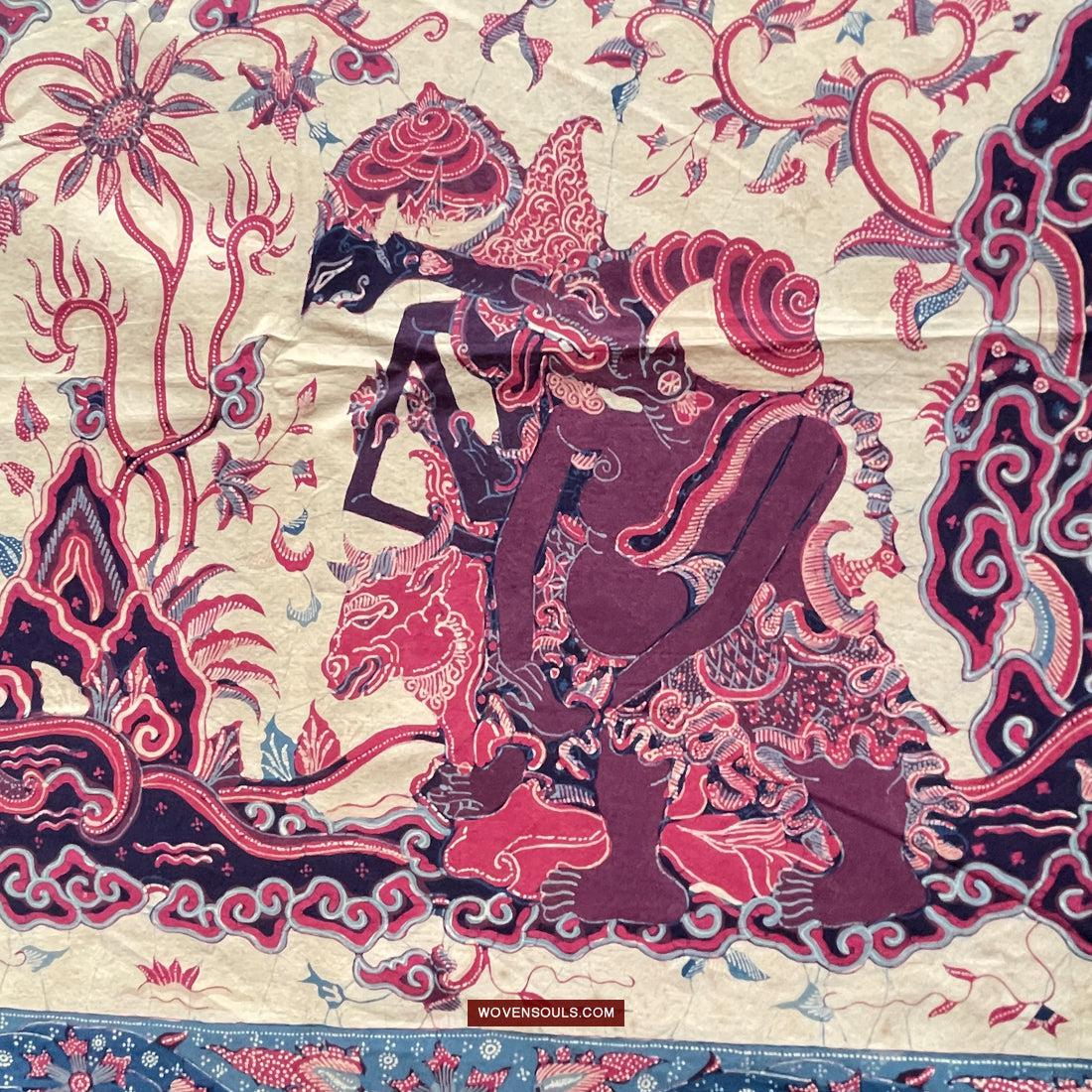 1750 Indonesian Hindu Art Batik Tulis - Mahabharat - Pandava with Shiva - Ujian Pandewa