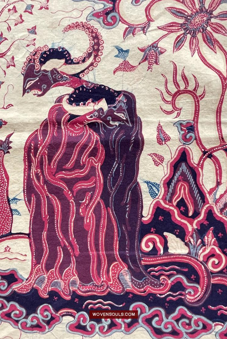 1750 Indonesische Hindu-Kunst Batik Tulis – Mahabharat – Pandava mit Shiva – Ujian Pandewa
