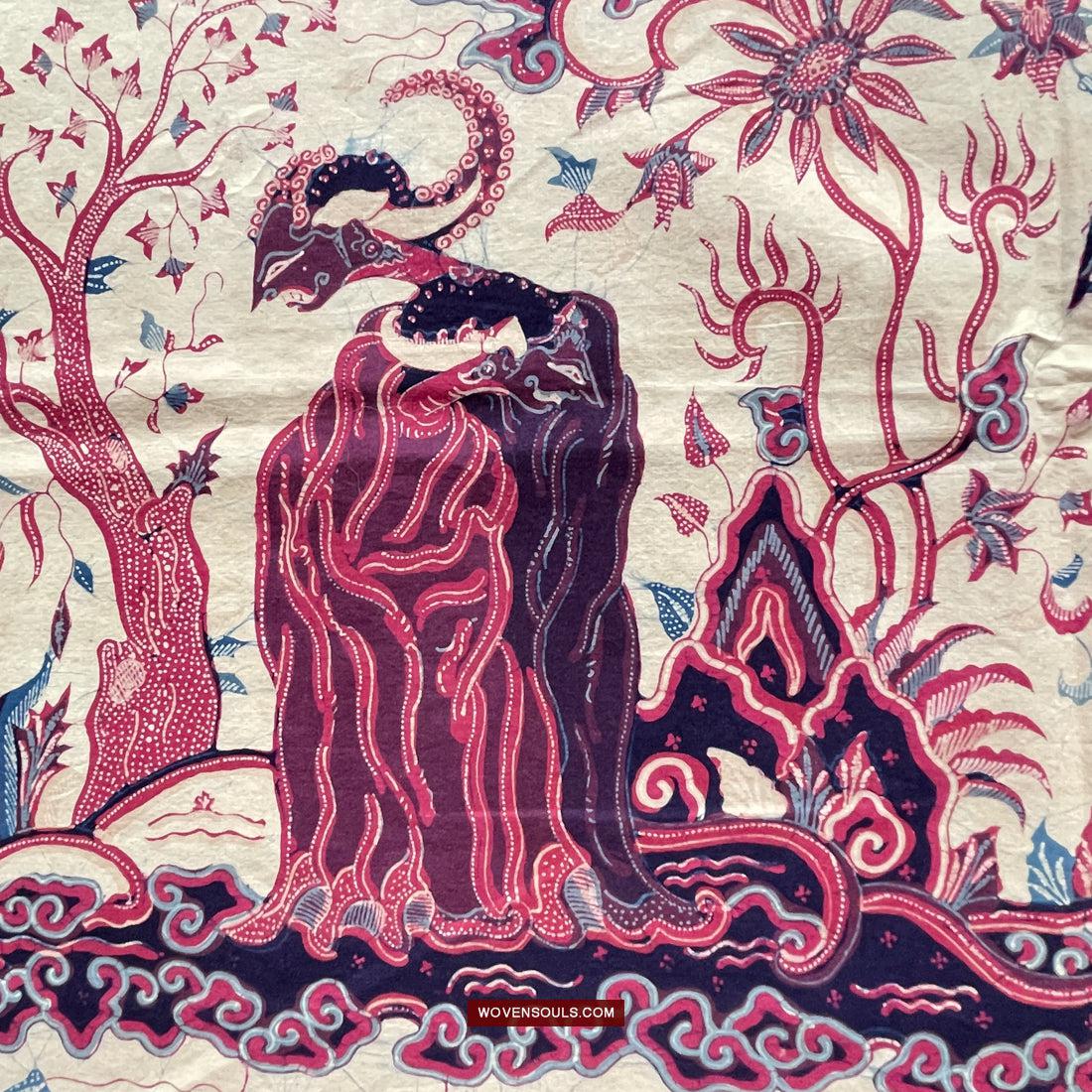 1750 Indonesian Hindu Art Batik Tulis - Mahabharat - Pandava with Shiva - Ujian Pandewa