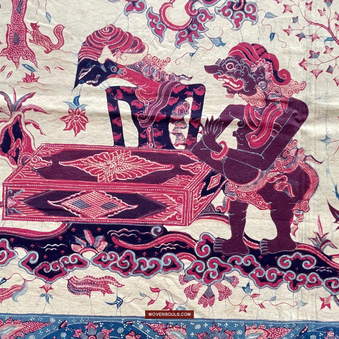 1750 Indonesian Hindu Art Batik Tulis - Mahabharat - Pandava with Shiva - Ujian Pandewa