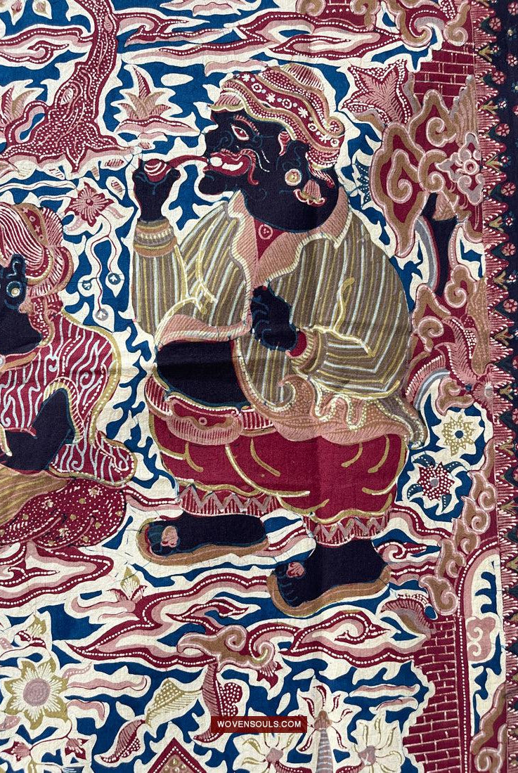 1751 Indonesische Kunst Cirebon Javanese Batik Tulis Kunstwerk - Wayang Gamelan Szenen-WOVENSOULS Galerie für antike Textilien und Kunst