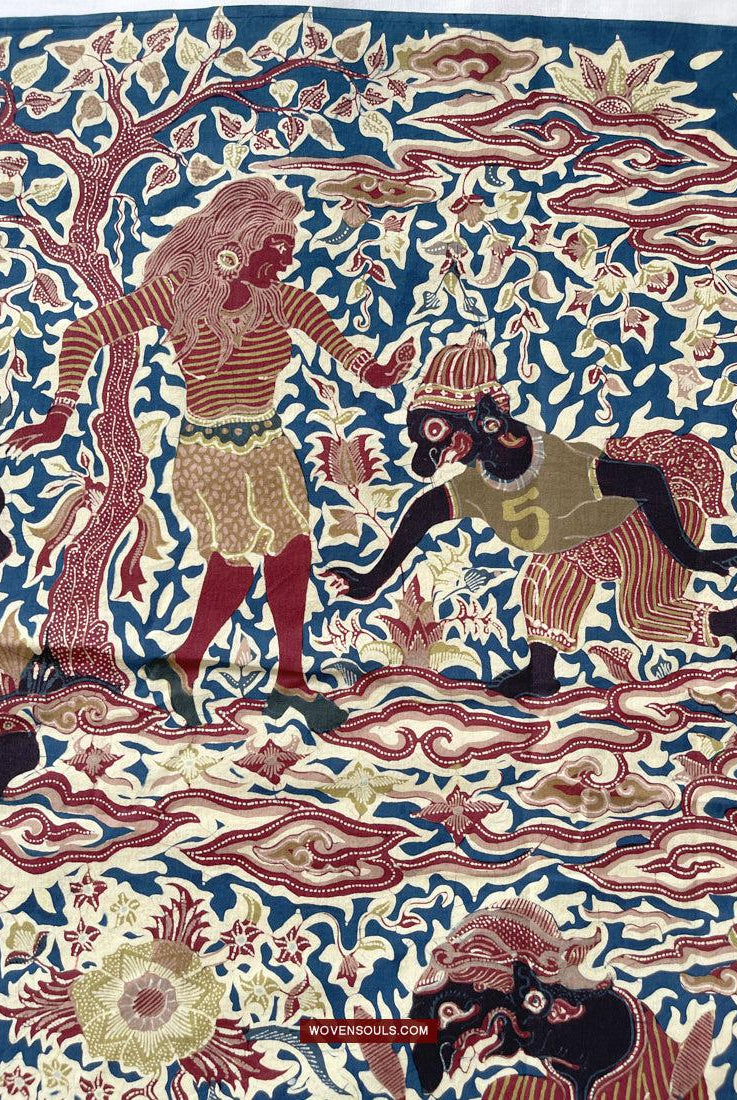 1751 Indonesische Kunst Cirebon Javanese Batik Tulis Kunstwerk - Wayang Gamelan Szenen-WOVENSOULS Galerie für antike Textilien und Kunst