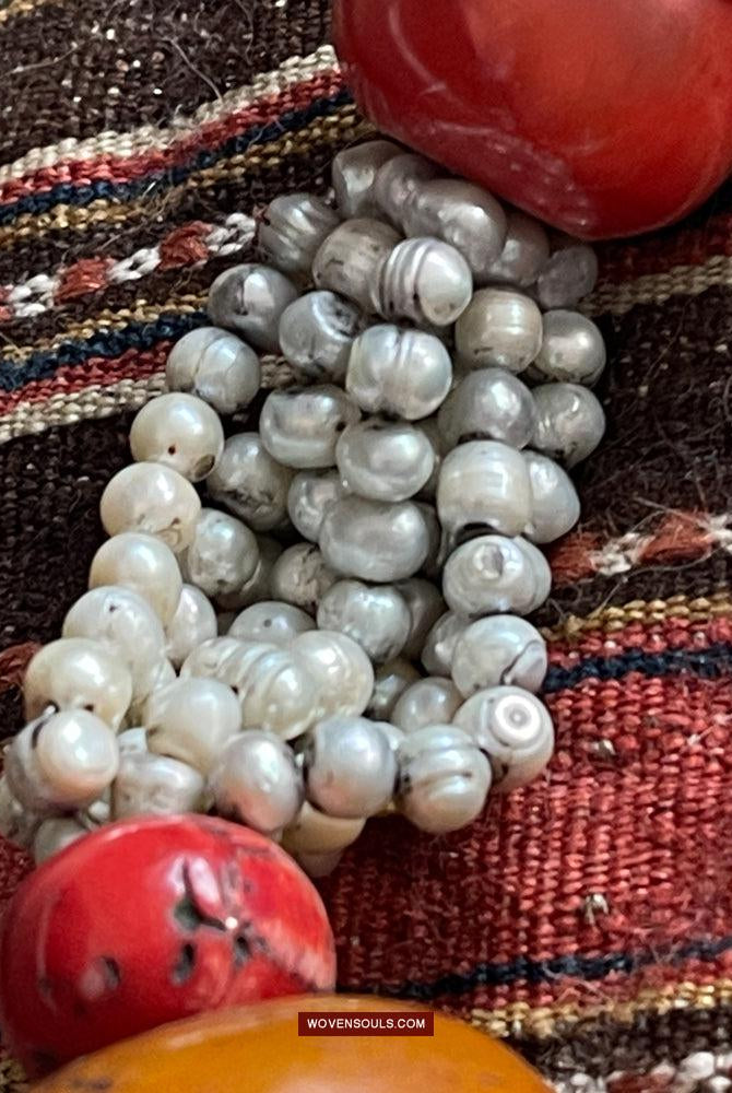 1755 Old Himalayan Tibetan Heirloom Jewelry Necklace-WOVENSOULS Antique Textiles & Art Gallery