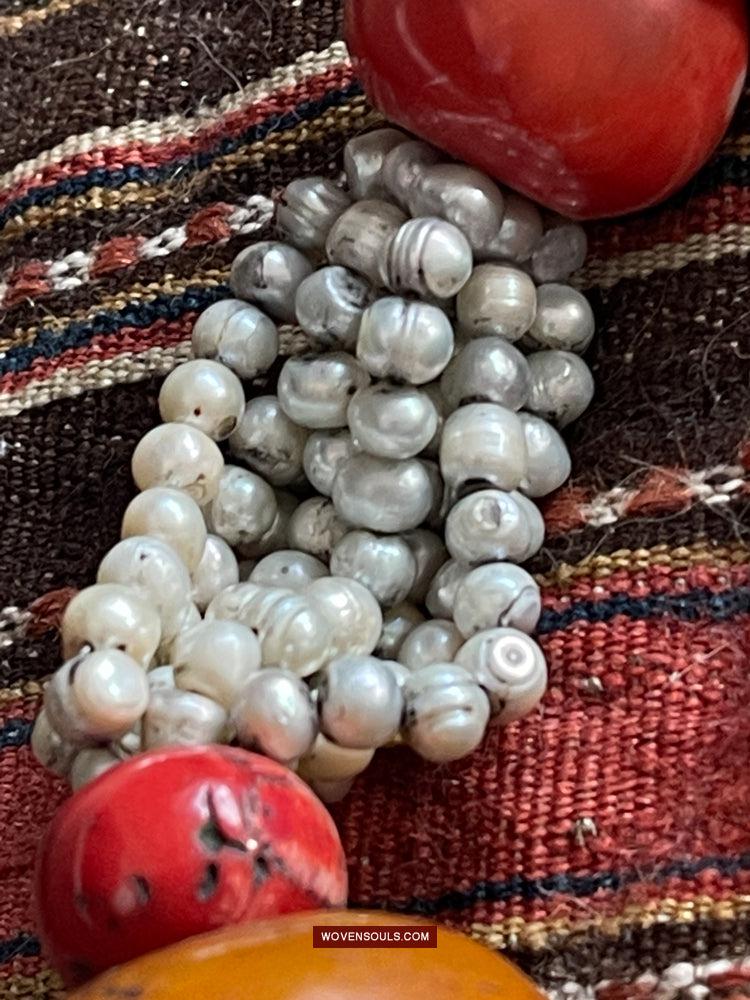1755 Old Himalayan Tibetan Heirloom Jewelry Necklace-WOVENSOULS Antique Textiles & Art Gallery