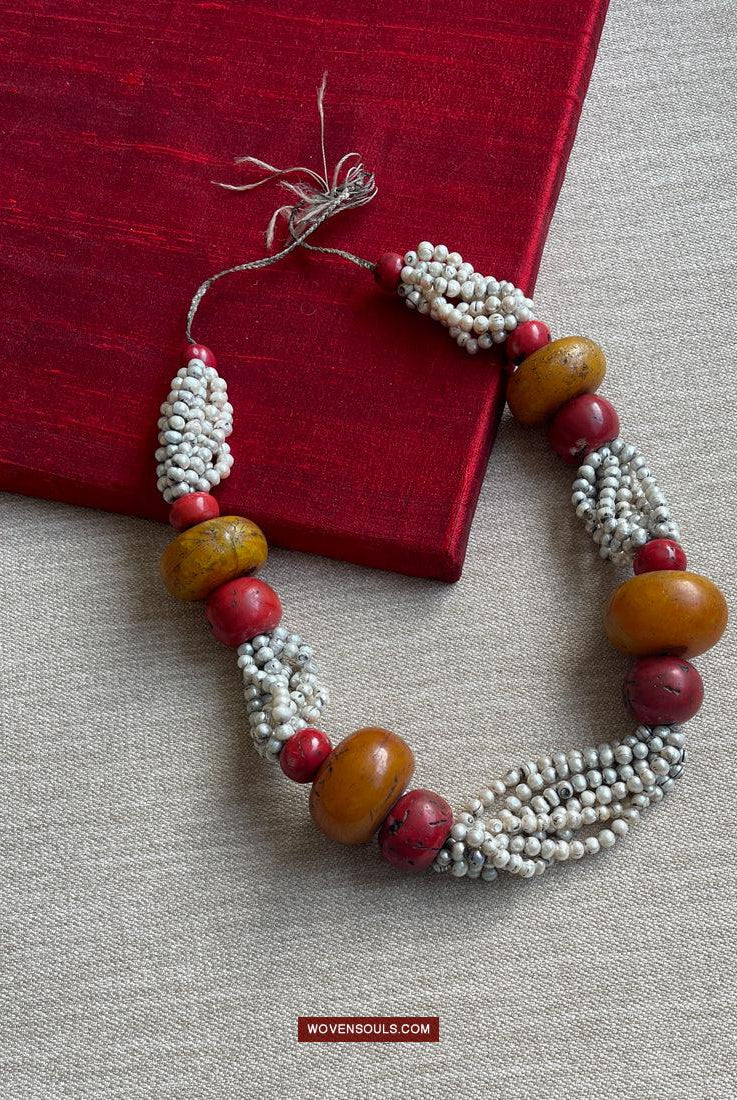 1755 Old Himalayan Tibetan Heirloom Jewelry Necklace-WOVENSOULS Antique Textiles & Art Gallery
