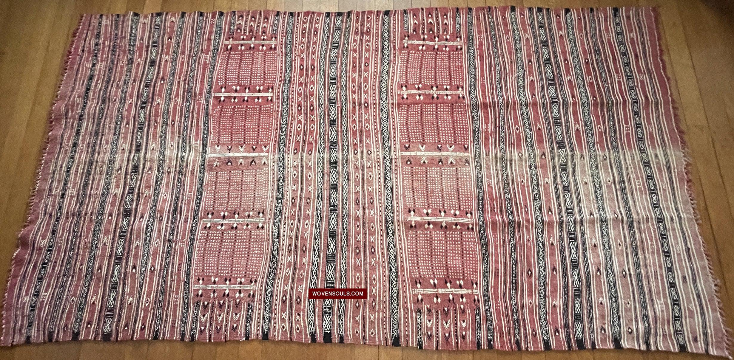 1768 Antique Tunisian Mushtia Mouchtiya Shawl-WOVENSOULS Antique Textiles & Art Gallery