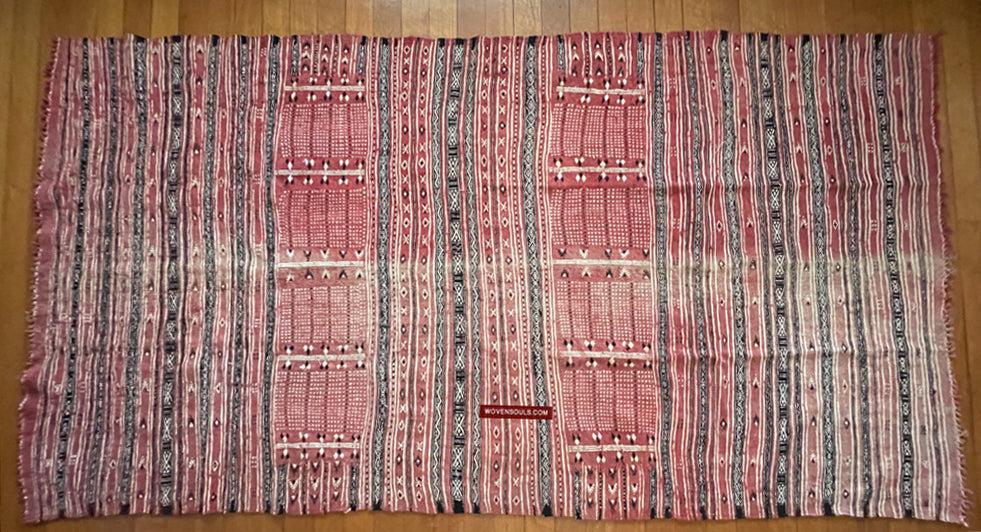1768 Antique Tunisian Mushtia Mouchtiya Shawl-WOVENSOULS Antique Textiles & Art Gallery