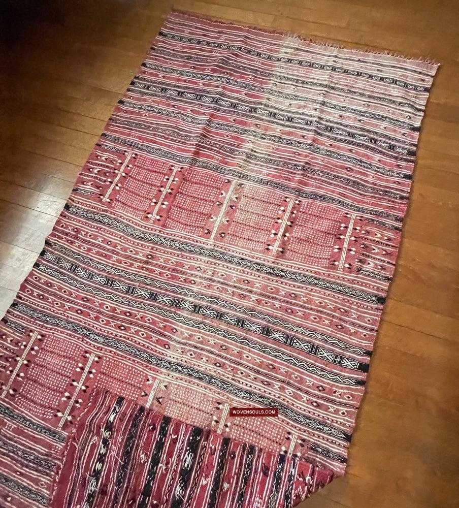 1768 Antique Tunisian Mushtia Mouchtiya Shawl-WOVENSOULS Antique Textiles & Art Gallery
