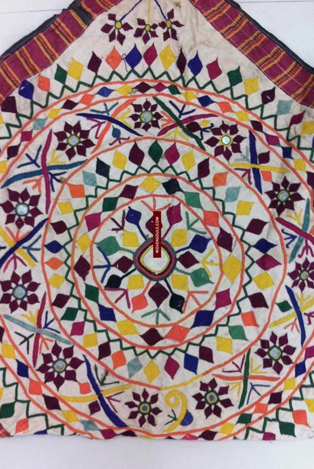 179 Large Envelope Pouch Bag with Embroidery - Gujarat-WOVENSOULS-Antique-Vintage-Textiles-Art-Decor