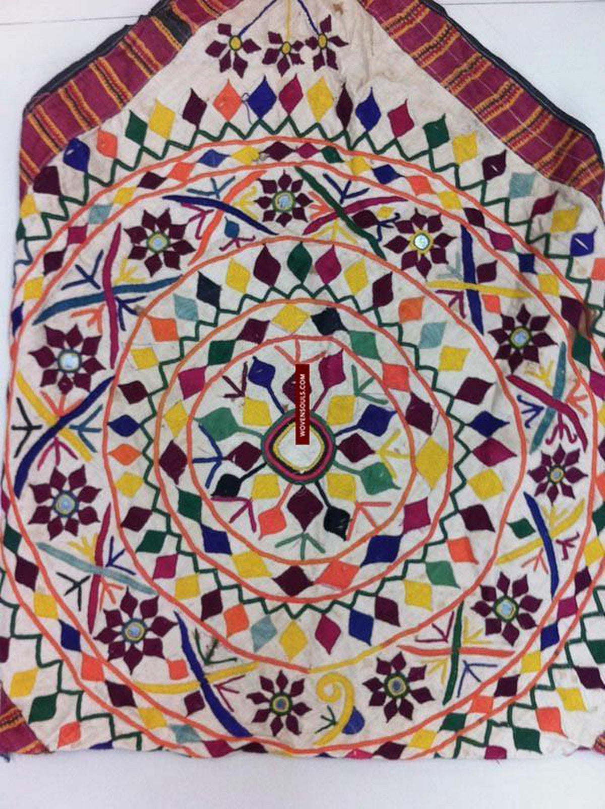 179 Large Envelope Pouch Bag with Embroidery - Gujarat-WOVENSOULS-Antique-Vintage-Textiles-Art-Decor