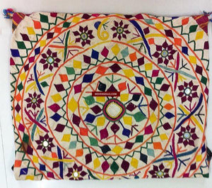 179 Large Envelope Pouch Bag with Embroidery - Gujarat-WOVENSOULS-Antique-Vintage-Textiles-Art-Decor