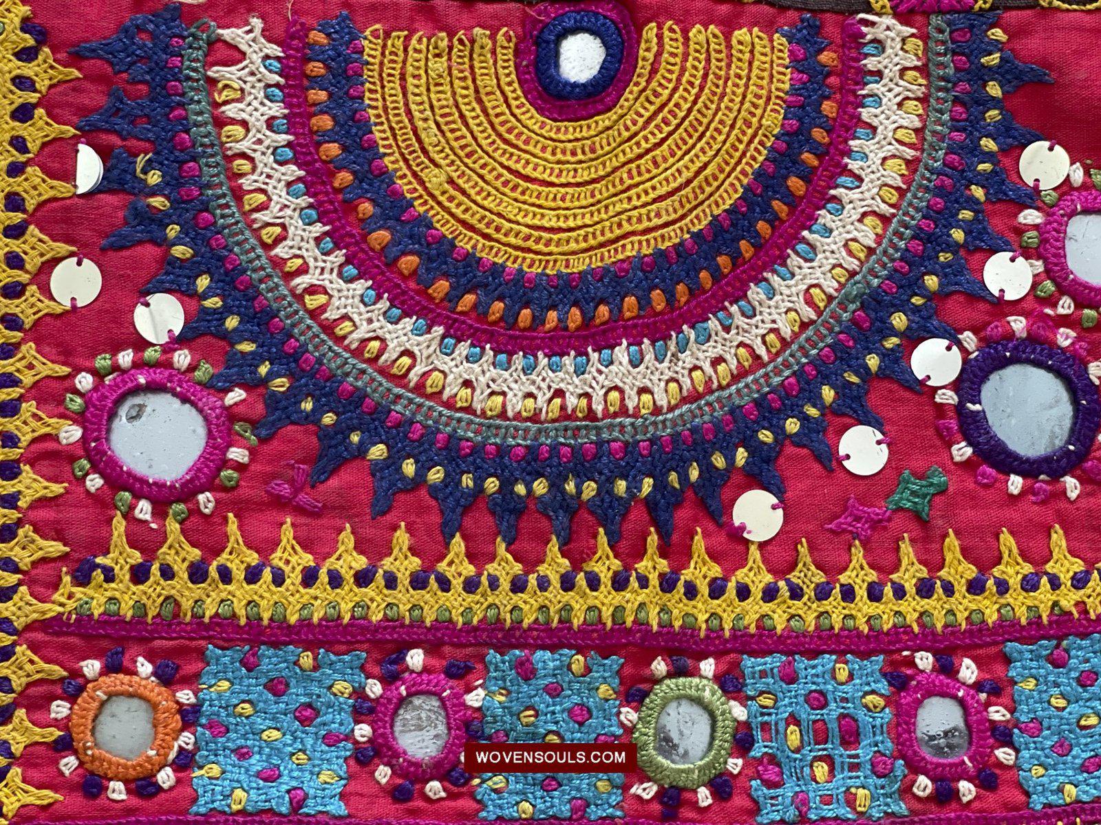 181 Vintage Embroidery Wedding Sari from Kutch Patel Community-WOVENSOULS-Antique-Vintage-Textiles-Art-Decor