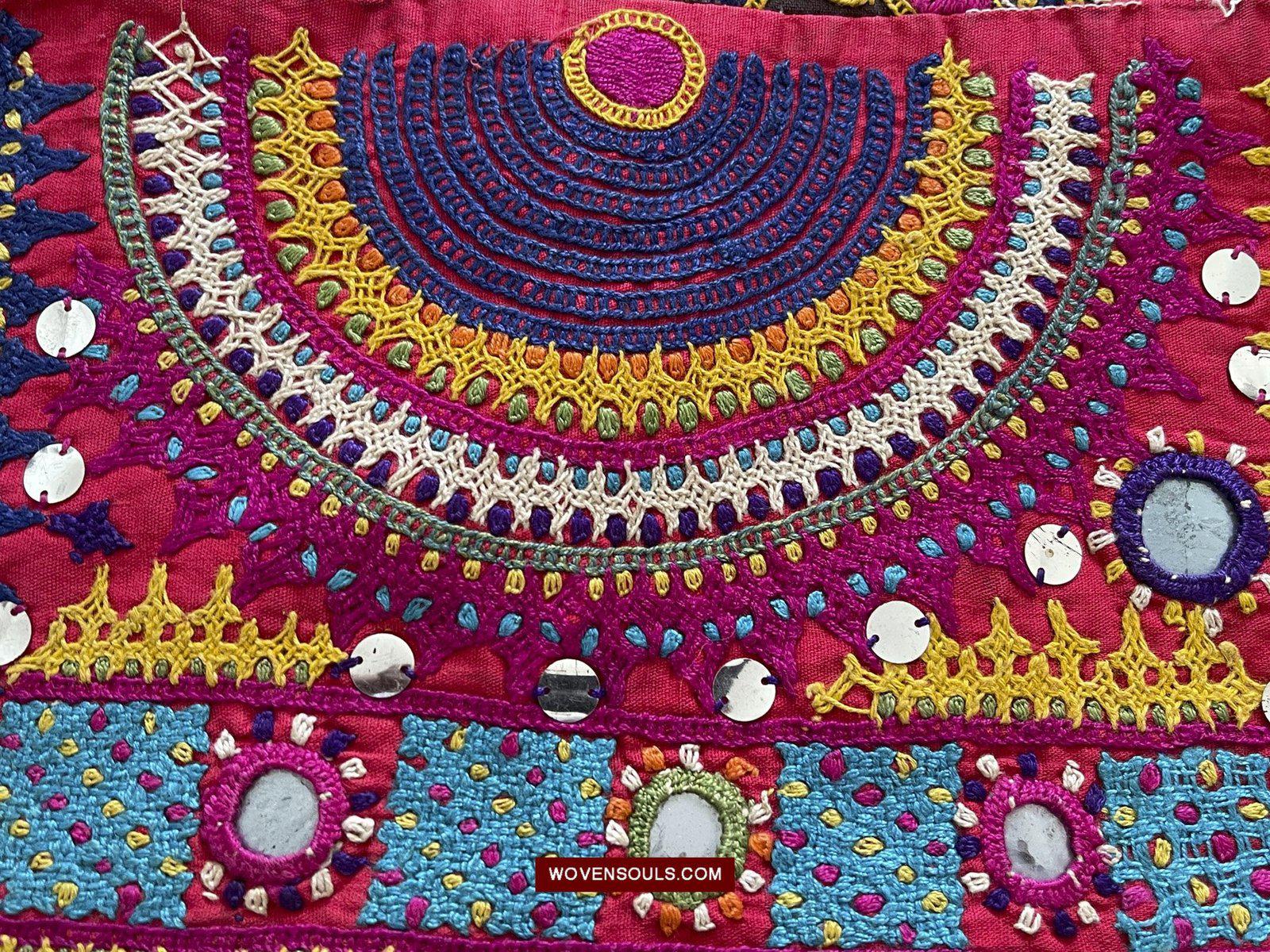 181 Vintage Embroidery Wedding Sari from Kutch Patel Community-WOVENSOULS-Antique-Vintage-Textiles-Art-Decor