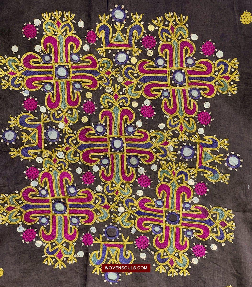 181 Vintage Embroidery Wedding Sari from Kutch Patel Community-WOVENSOULS-Antique-Vintage-Textiles-Art-Decor