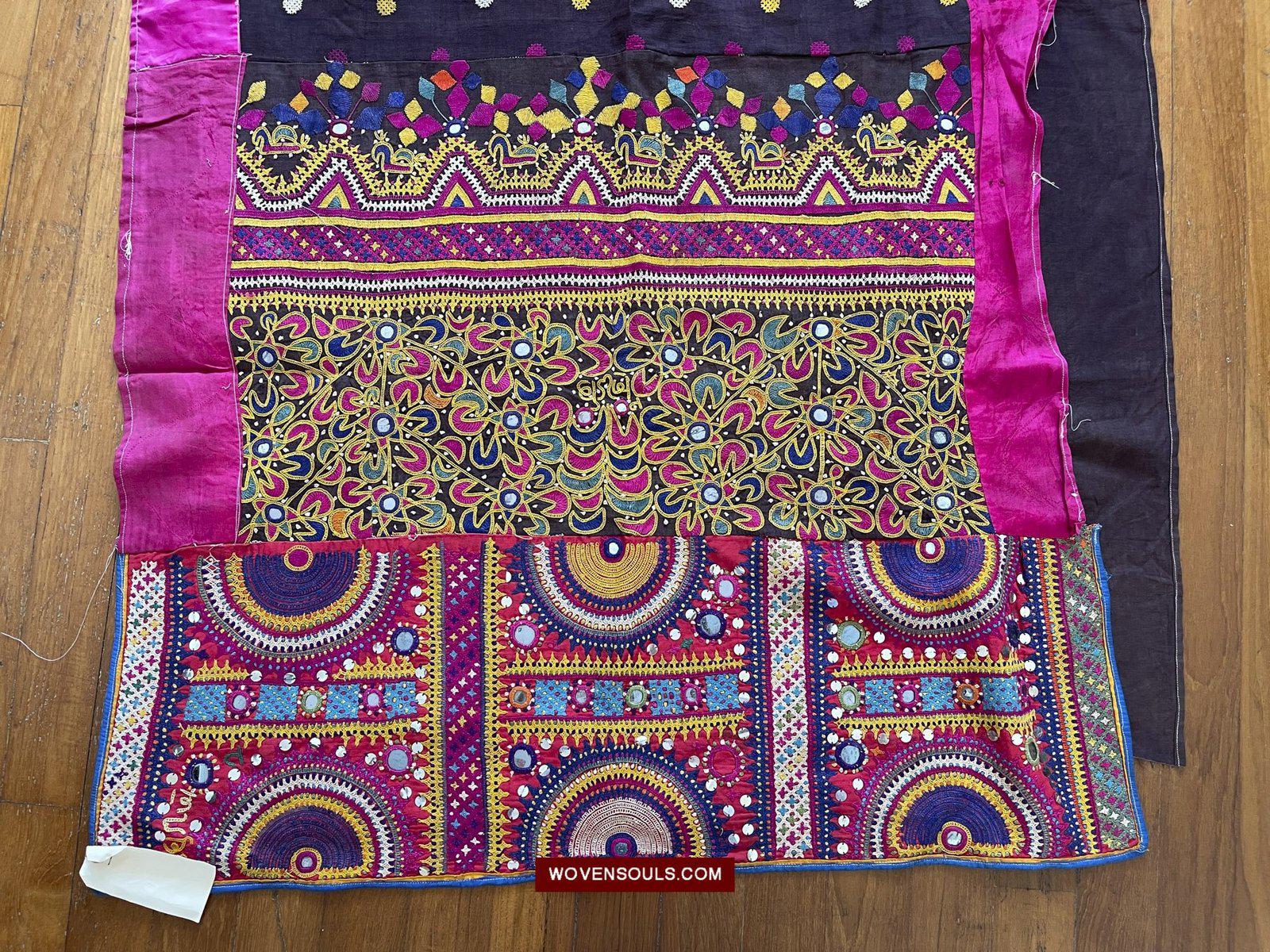 181 Vintage Embroidery Wedding Sari from Kutch Patel Community-WOVENSOULS-Antique-Vintage-Textiles-Art-Decor