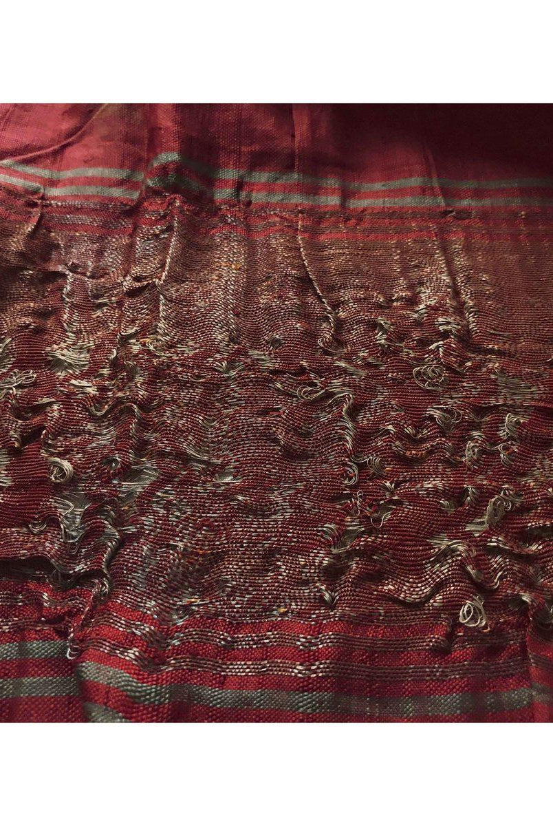 196 VERKAUFT - SELTENES altes Weber-Erbstück Patan Patola Doppel-Ikat-Sari-Fragment mit Zari-WOVENSOULS-Antike-Vintage-Textilien-Kunst-Dekor