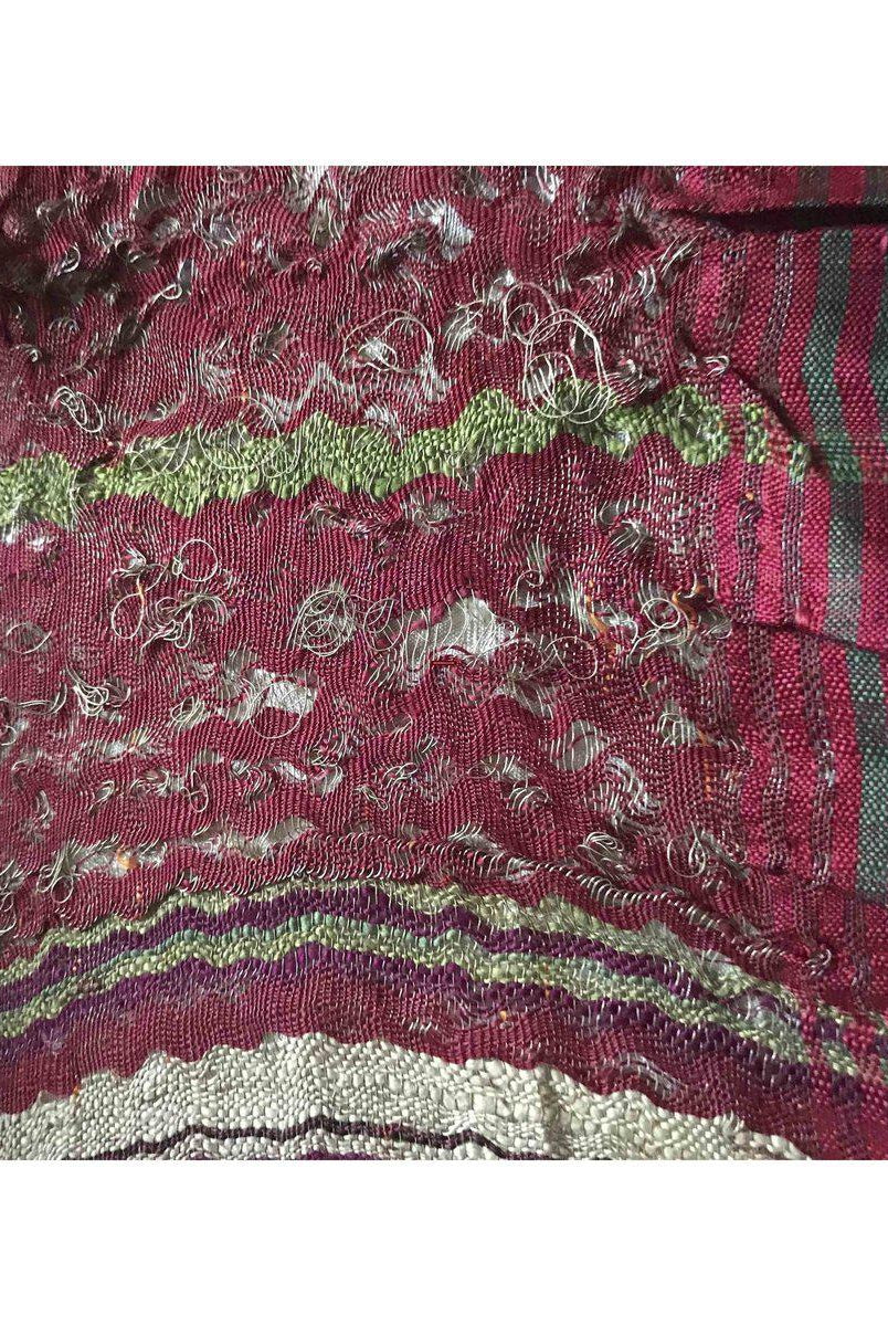 196 VERKAUFT - SELTENES altes Weber-Erbstück Patan Patola Doppel-Ikat-Sari-Fragment mit Zari-WOVENSOULS-Antike-Vintage-Textilien-Kunst-Dekor