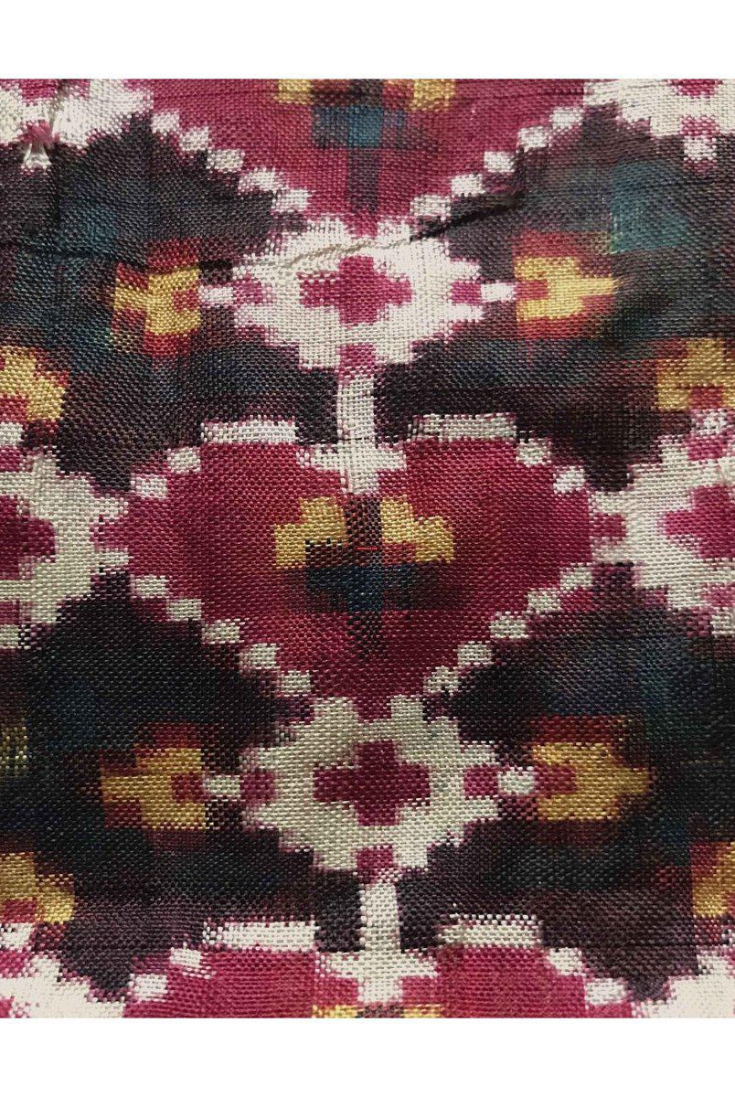 196 VERKAUFT - SELTENES altes Weber-Erbstück Patan Patola Doppel-Ikat-Sari-Fragment mit Zari-WOVENSOULS-Antike-Vintage-Textilien-Kunst-Dekor