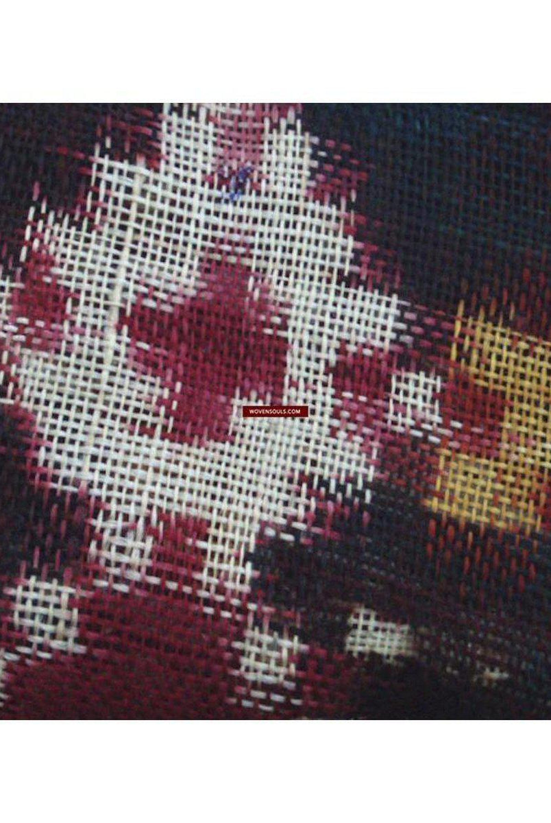 196 SOLD - RARE Old Weaver's Heirloom Patan Patola Double Ikat Sari Fragment with Zari-WOVENSOULS-Antique-Vintage-Textiles-Art-Decor