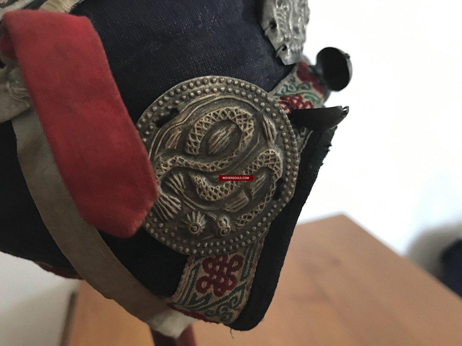 197 SOLD Vintage Guizhou Minority Cap with 8 Immortals-WOVENSOULS-Antique-Vintage-Textiles-Art-Decor