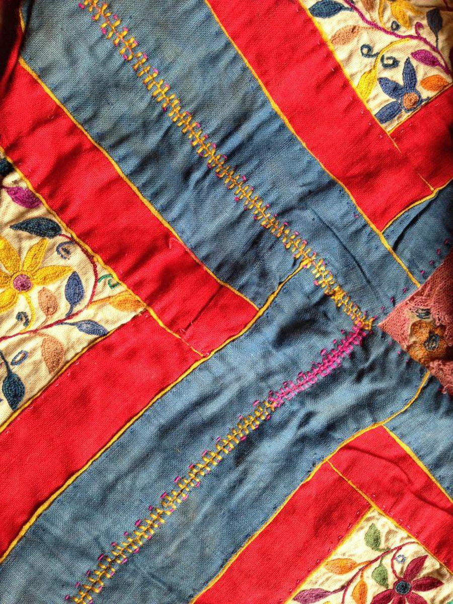 199 SOLD Vintage Embroidered Handmade Trousseau / Dowry Bag-WOVENSOULS-Antique-Vintage-Textiles-Art-Decor