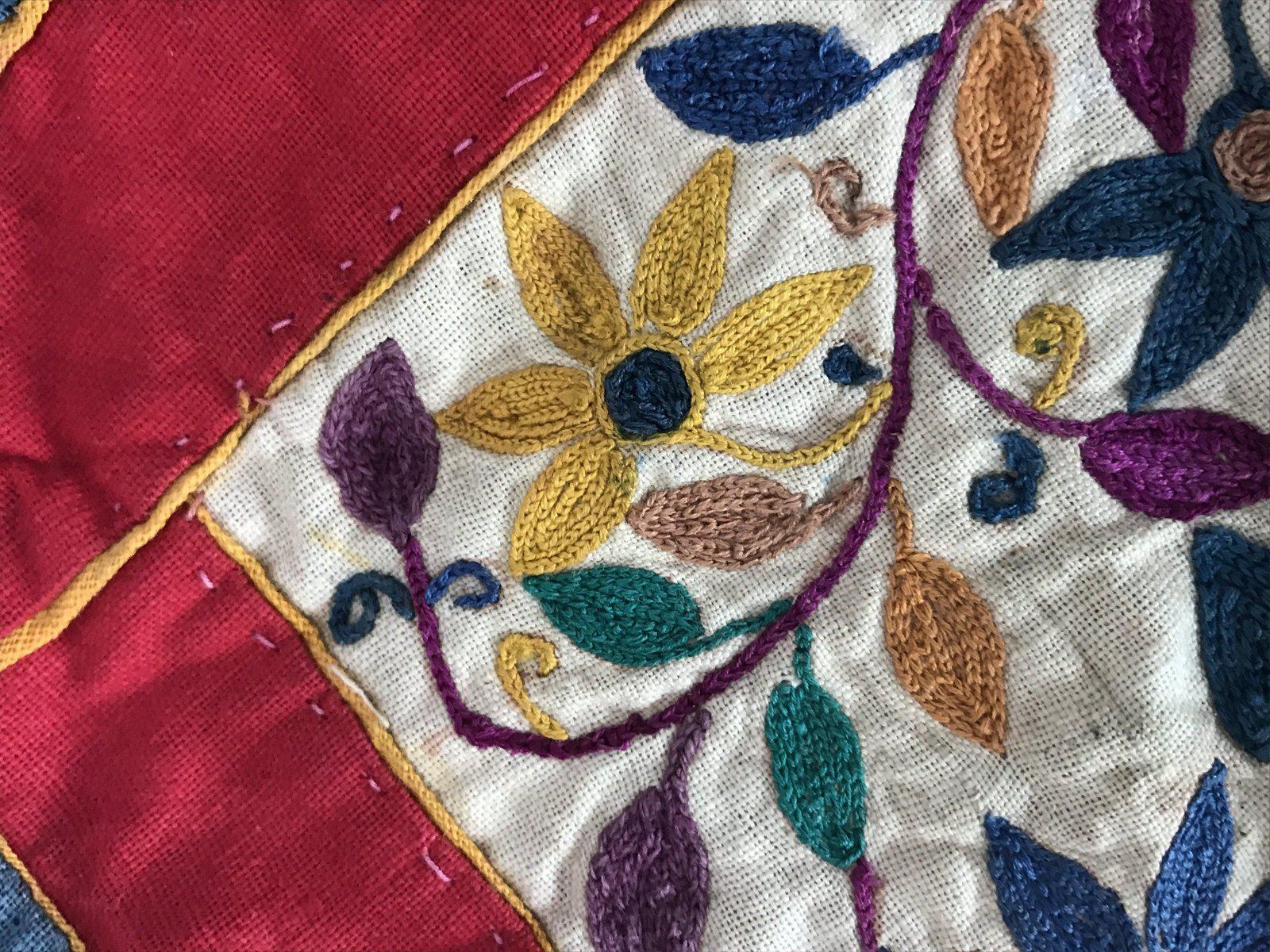 199 SOLD Vintage Embroidered Handmade Trousseau / Dowry Bag-WOVENSOULS-Antique-Vintage-Textiles-Art-Decor