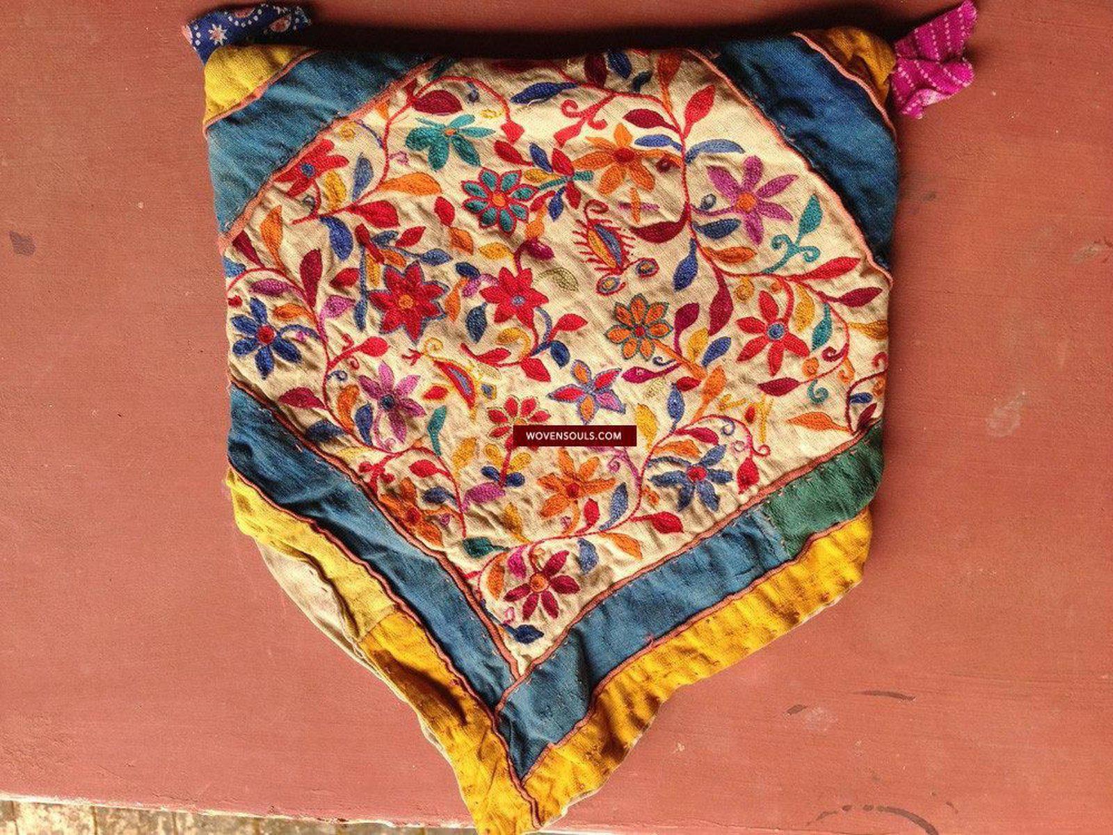 200 SOLD Vintage Embroidered Handmade Bag - Bokcha or Gabchi - Saurasthra Gujarat SOLD-WOVENSOULS-Antique-Vintage-Textiles-Art-Decor