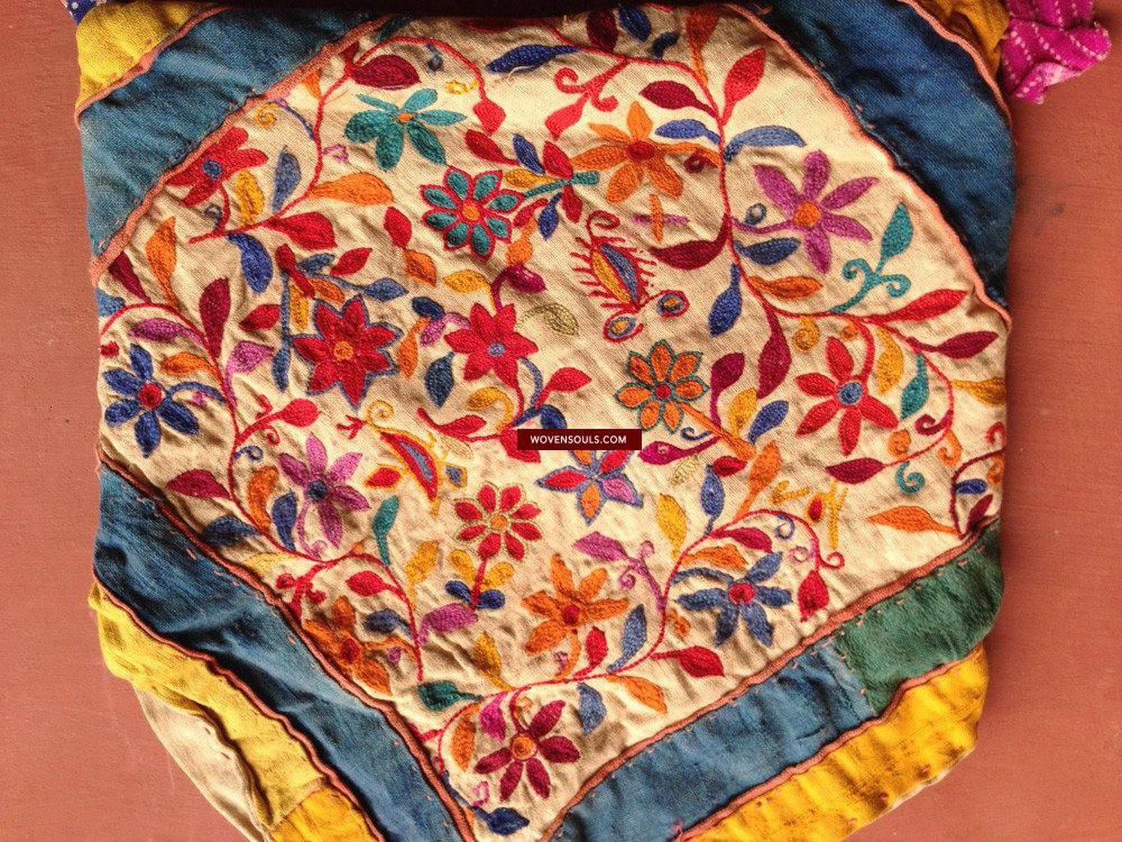 200 SOLD Vintage Embroidered Handmade Bag - Bokcha or Gabchi - Saurasthra Gujarat SOLD-WOVENSOULS-Antique-Vintage-Textiles-Art-Decor