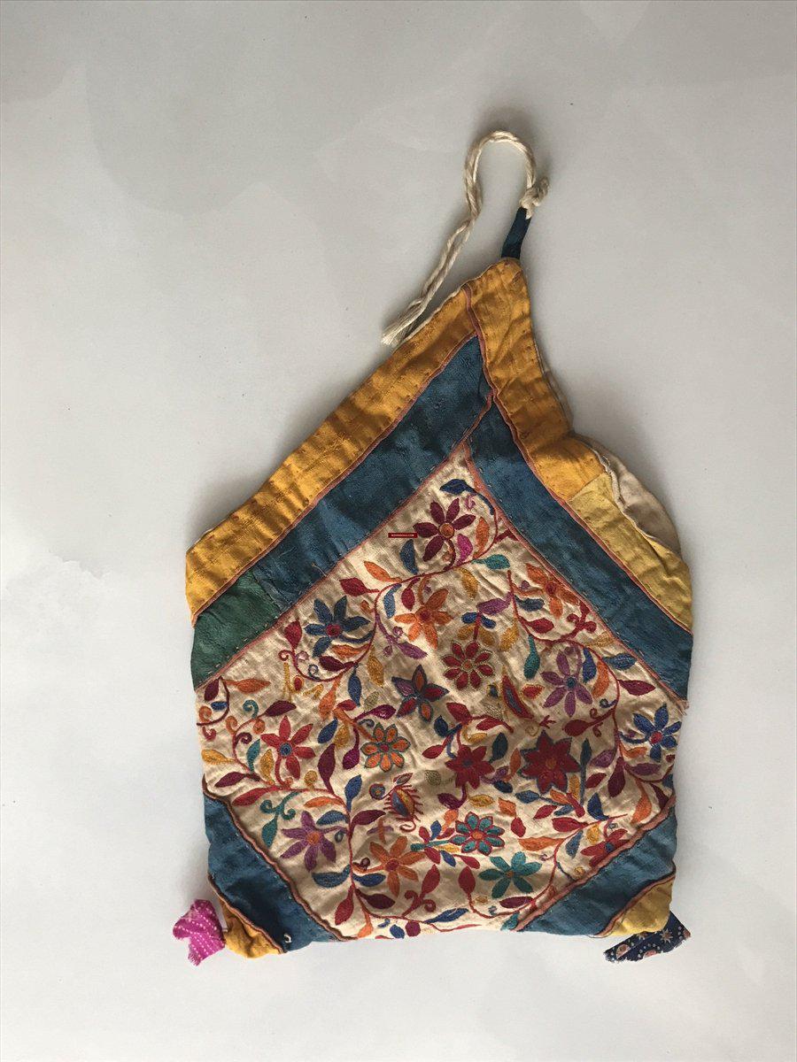 200 SOLD Vintage Embroidered Handmade Bag - Bokcha or Gabchi - Saurasthra Gujarat SOLD-WOVENSOULS-Antique-Vintage-Textiles-Art-Decor