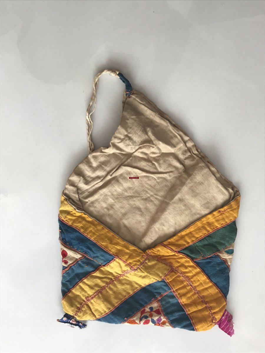 200 SOLD Vintage Embroidered Handmade Bag - Bokcha or Gabchi - Saurasthra Gujarat SOLD-WOVENSOULS-Antique-Vintage-Textiles-Art-Decor