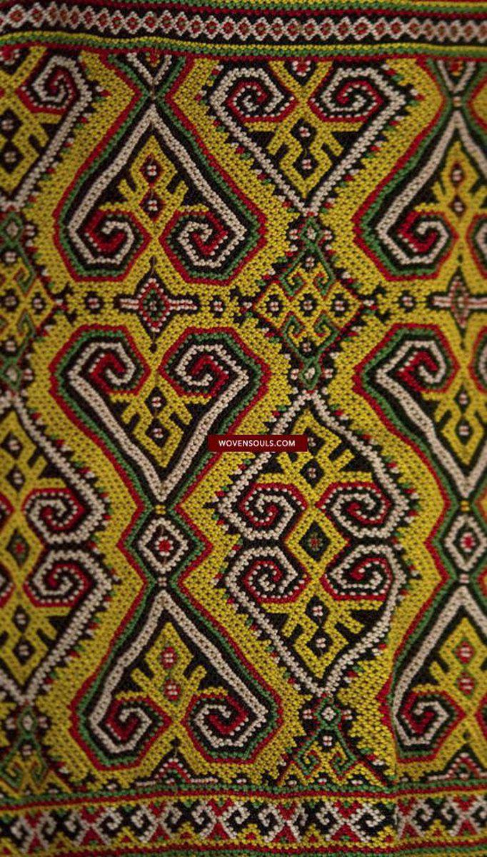 205 Museum Quality Antique Beaded Dayak Iban Wedding Skirt AND Jacket SET-WOVENSOULS-Antique-Vintage-Textiles-Art-Decor