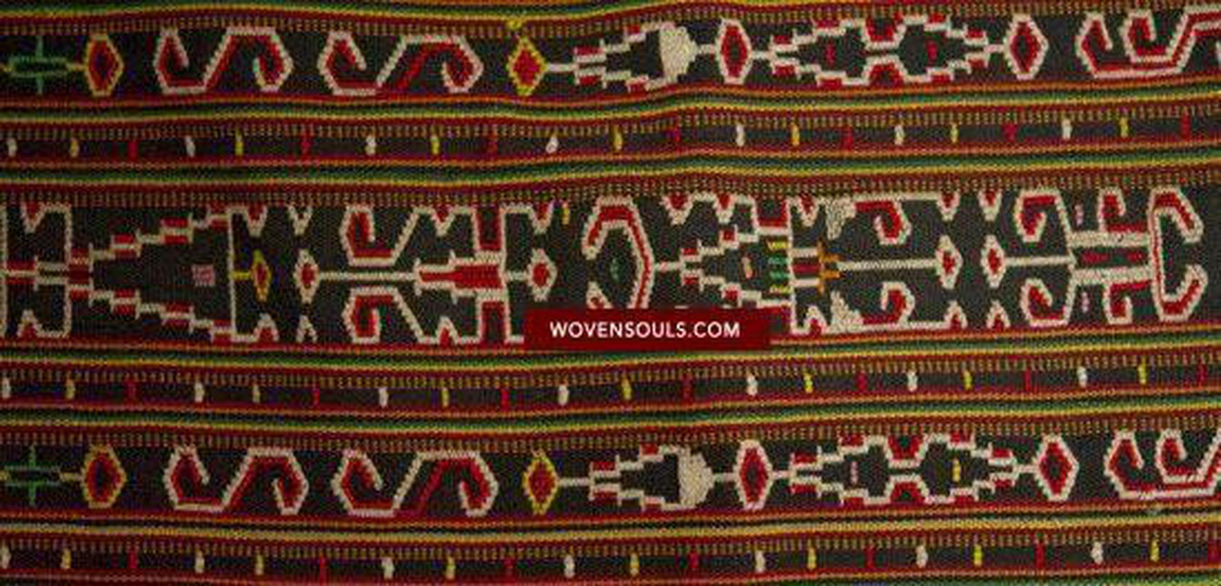 210 Rare Vintage Woven Sungit Skirt from Borneo with Human Consummation motif-WOVENSOULS-Antique-Vintage-Textiles-Art-Decor