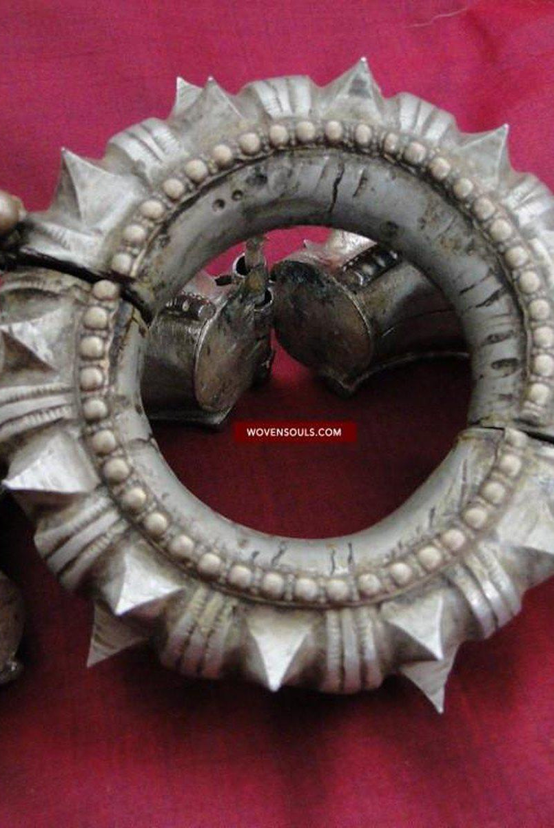 245 Pair of Stunning Wrist Cuffs Orissa-WOVENSOULS-Antique-Vintage-Textiles-Art-Decor