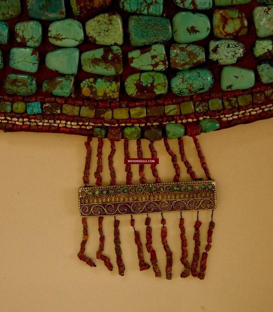 258 SOLD Rare Museum Quality Perak Headdress from Ladakh-WOVENSOULS-Antique-Vintage-Textiles-Art-Decor