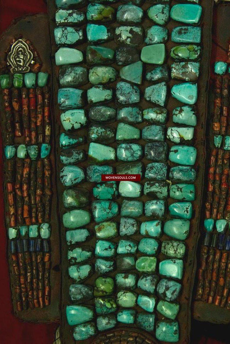 259 Old Heirloom Perak Headdress Ladakh Jewelry-WOVENSOULS-Antique-Vintage-Textiles-Art-Decor