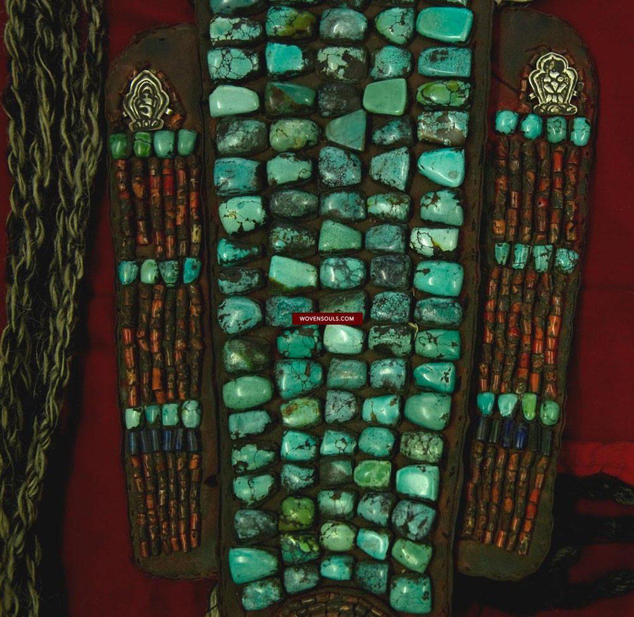 259 Old Heirloom Perak Headdress Ladakh Jewelry-WOVENSOULS-Antique-Vintage-Textiles-Art-Decor