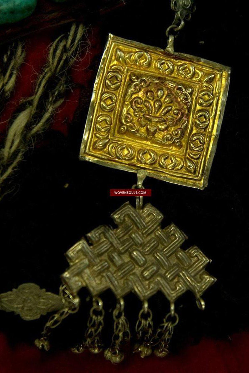 259 Old Heirloom Perak Headdress Ladakh Jewelry-WOVENSOULS-Antique-Vintage-Textiles-Art-Decor