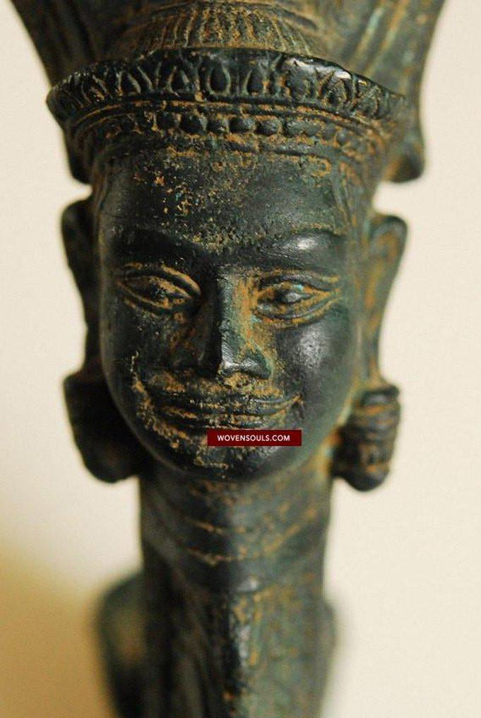 267 VENDU - Support Palanquin Antique Khmer Bronze-WOVENSOULS-Antique-Vintage-Textiles-Art-Décor