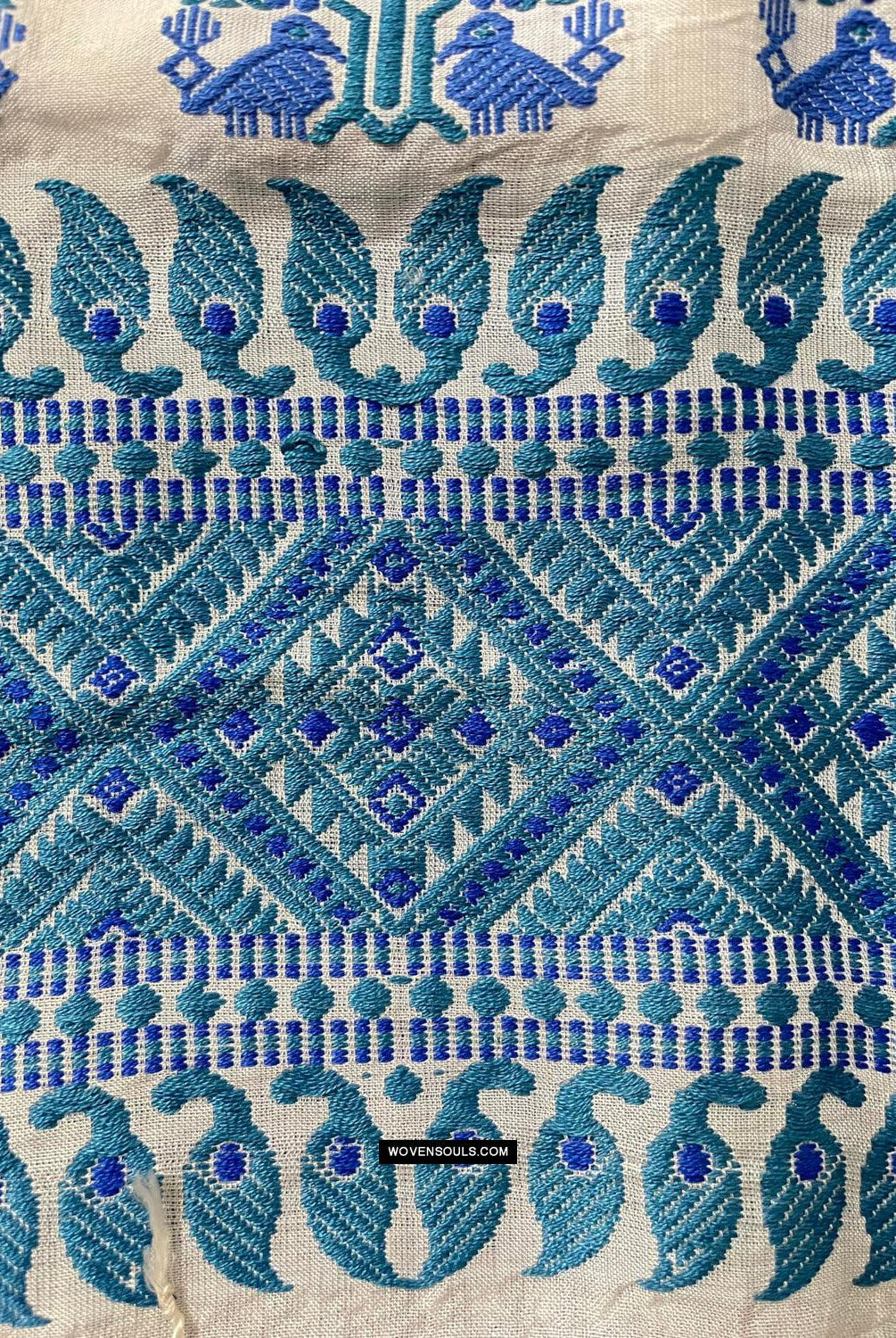 1668 Handwoven Silk Assamese Scarf - Recently Made-WOVENSOULS Antique Textiles & Art Gallery