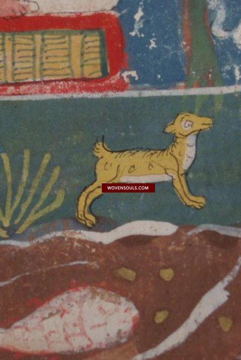 287b Orissa Peinture Geet Gobind Puri Pattachitra avec sanskrit-WOVENSOULS-Antique-Vintage-Textiles-Art-Décor