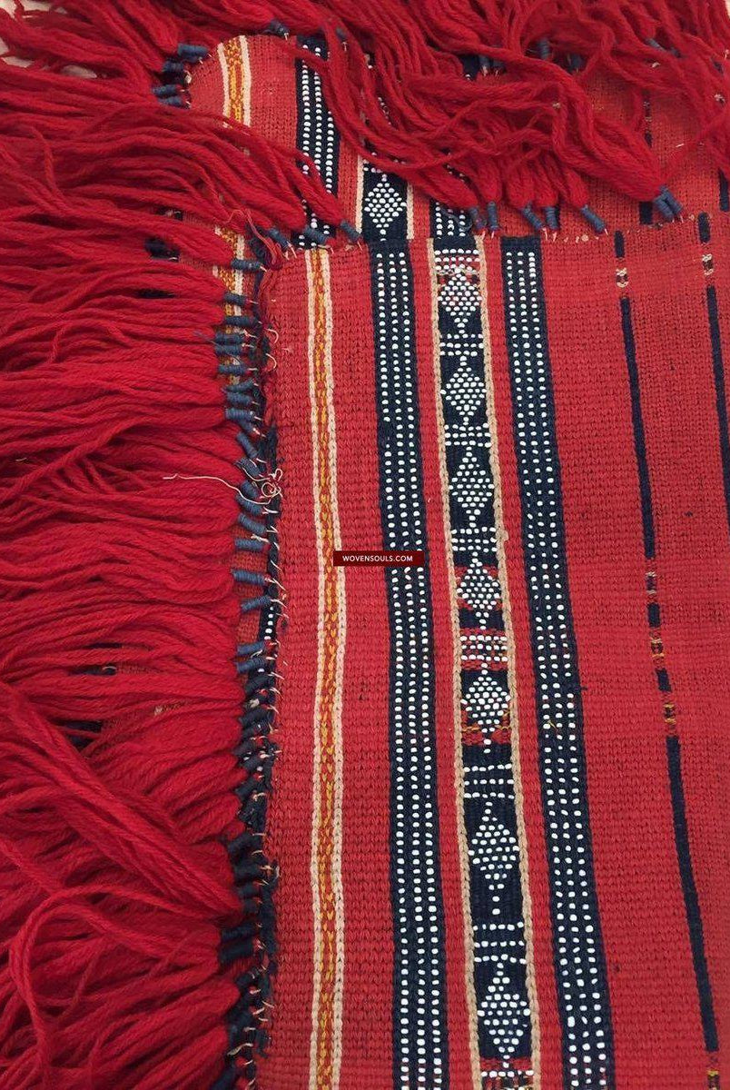 295 SOLD Antique Ceremonial Shoulder / Loin Cloth with Beaded Weaving-WOVENSOULS-Antique-Vintage-Textiles-Art-Decor