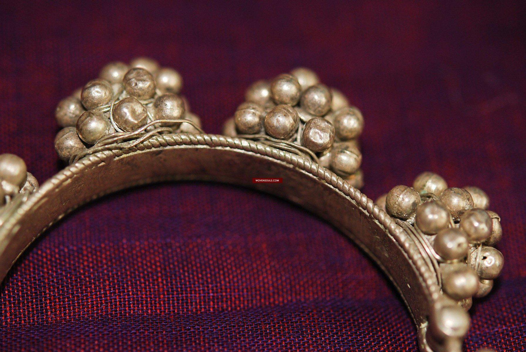 336 Vintage Silver Gajra Garland Bangles -Indian Jewelry Ornament-WOVENSOULS-Antique-Vintage-Textiles-Art-Decor