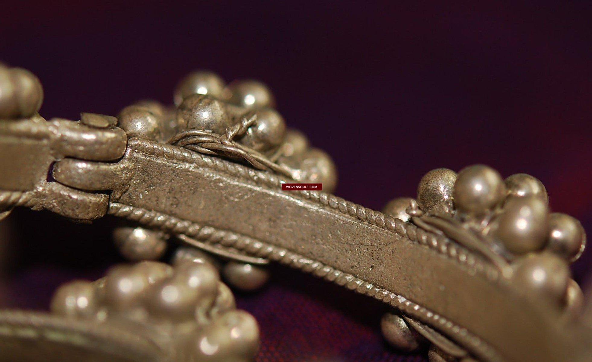 336 Vintage Silver Gajra Garland Bangles -Indian Jewelry Ornament-WOVENSOULS-Antique-Vintage-Textiles-Art-Decor