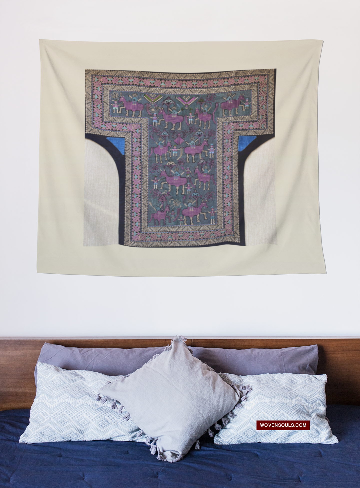 1618 Rare Vintage Baby Carrier with Figures-WOVENSOULS Antique Textiles & Art Gallery