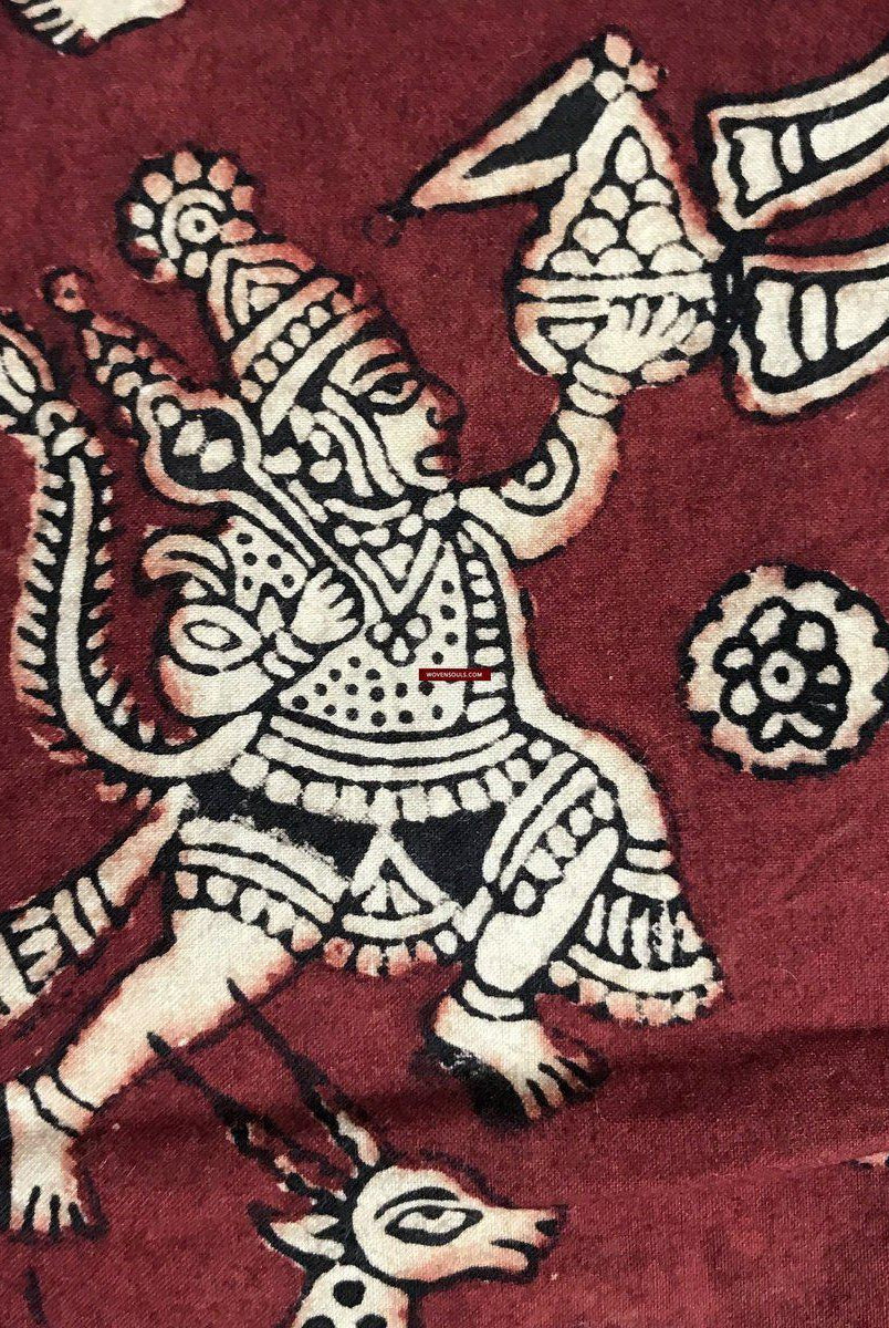439 Mata Ni Pachedi Kalamkari Pittura artistica-WOVENSOULS-Arredamento artistico-tessile-vintage-antico