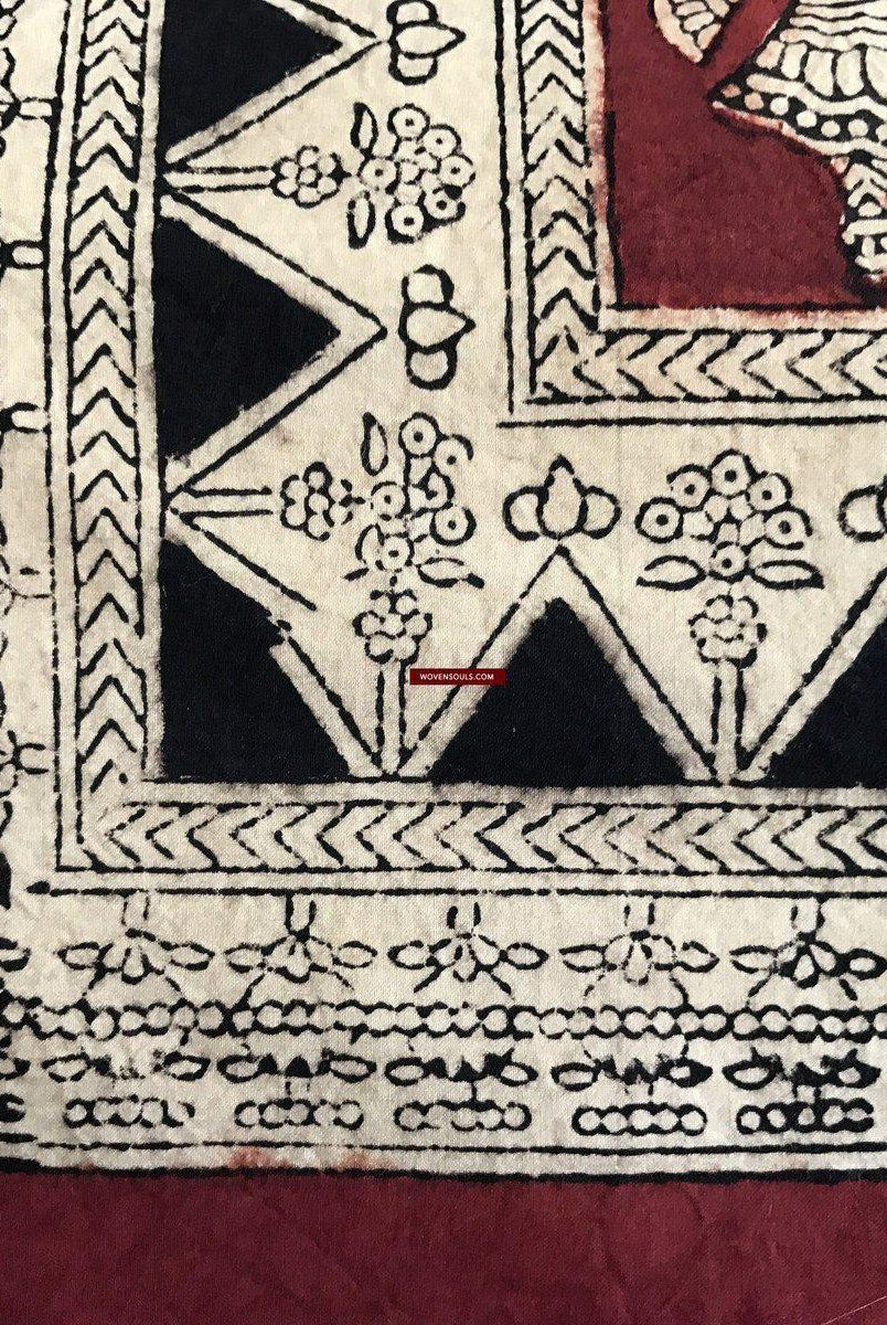 439 Mata Ni Pachedi Kalamkari Pittura artistica-WOVENSOULS-Arredamento artistico-tessile-vintage-antico