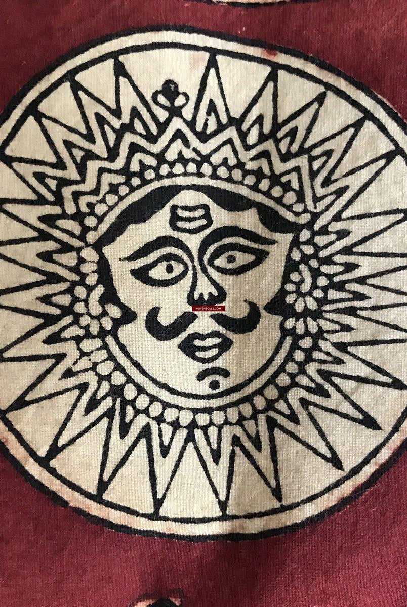 439 Mata Ni Pachedi Kalamkari Pittura artistica-WOVENSOULS-Arredamento artistico-tessile-vintage-antico