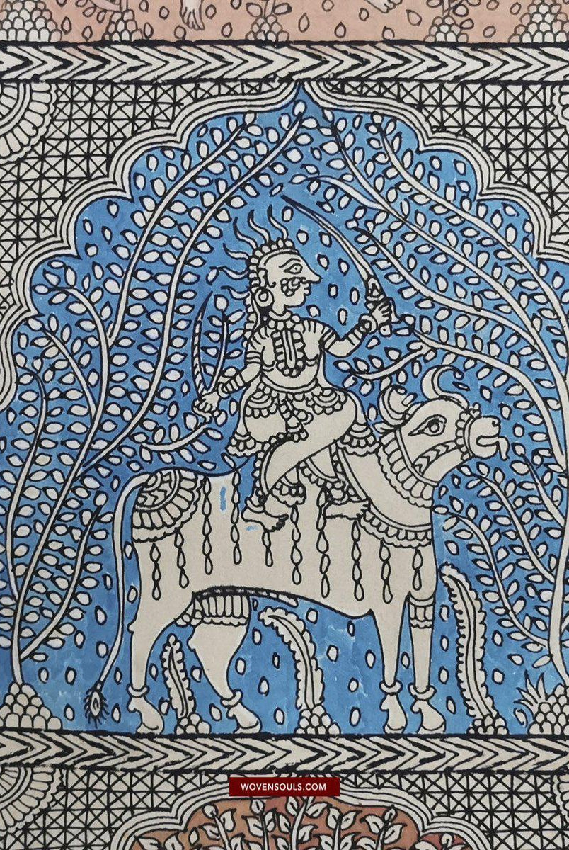 440 Arte tessile multicolore Mata Ni Pachedi Kalamkari-WOVENSOULS-Arredamento artistico-tessile-vintage-antico